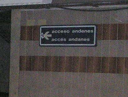 Rètol d'accés a andanes