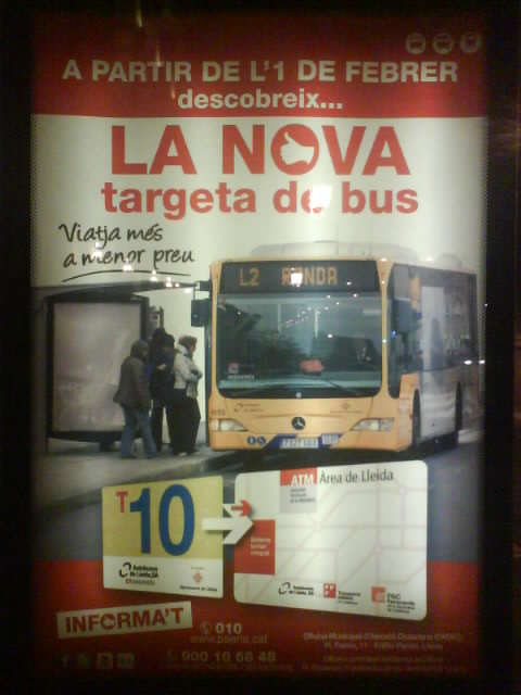 LA NOVA tarjeta de bus ATM LLEIDA