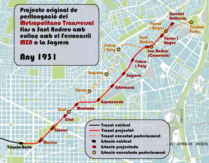 Projecte perllongació Metropolitano Transversal Sant Andreu