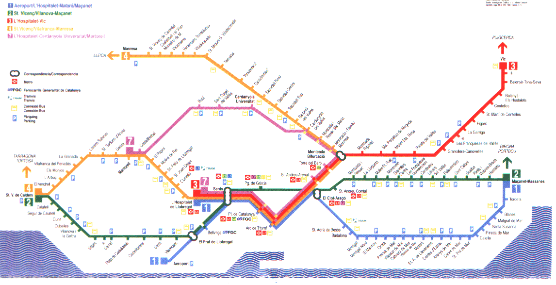 Nou plànol de Rodalies BCN, amb la C7 inclosa